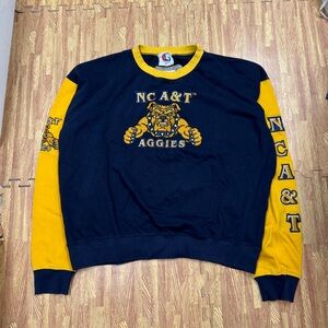 Vintage 90s North Carolina A&T HBCU Aggies Crewneck Sweatshirt Embroidered XXL